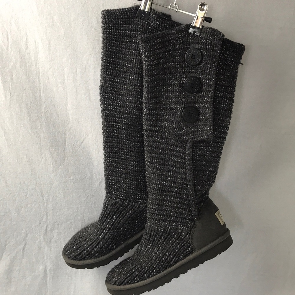 NWOT? Knit Button-Up Grey/Silver UGG Boots